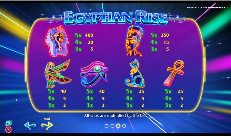 egyptian rise slot machine detail image 1