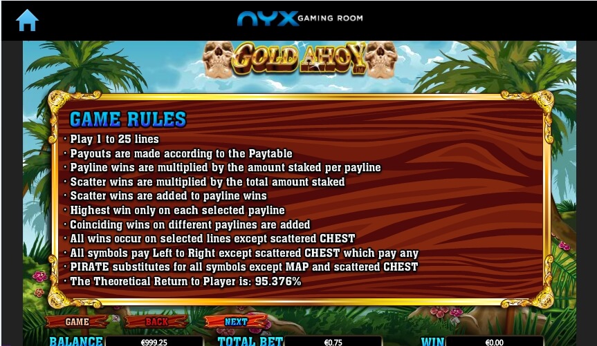 gold ahoy slot machine detail image 2