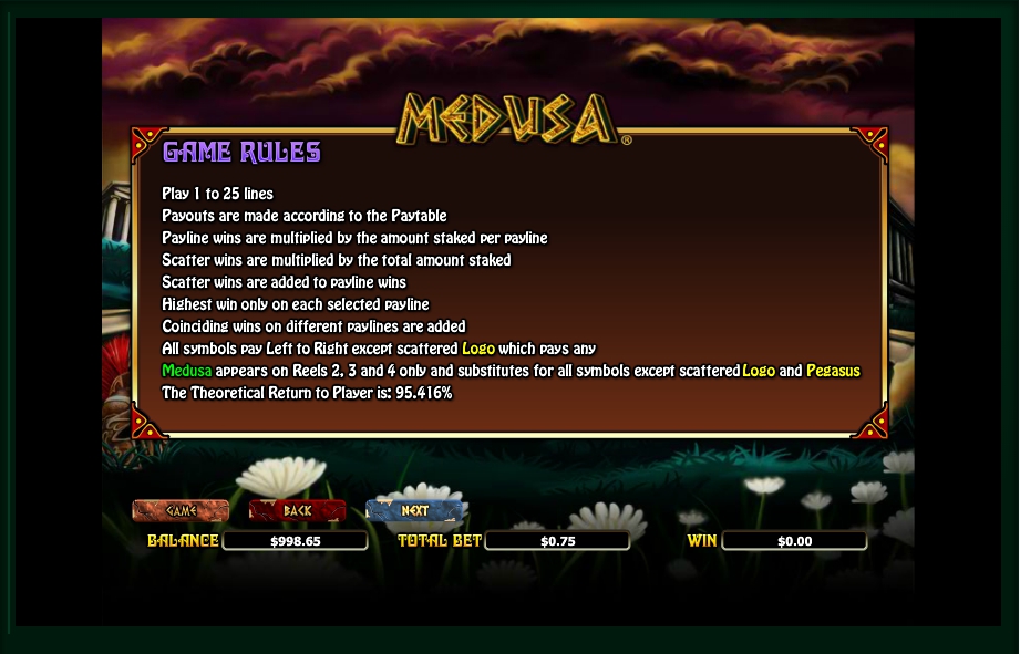 medusa slot machine detail image 1