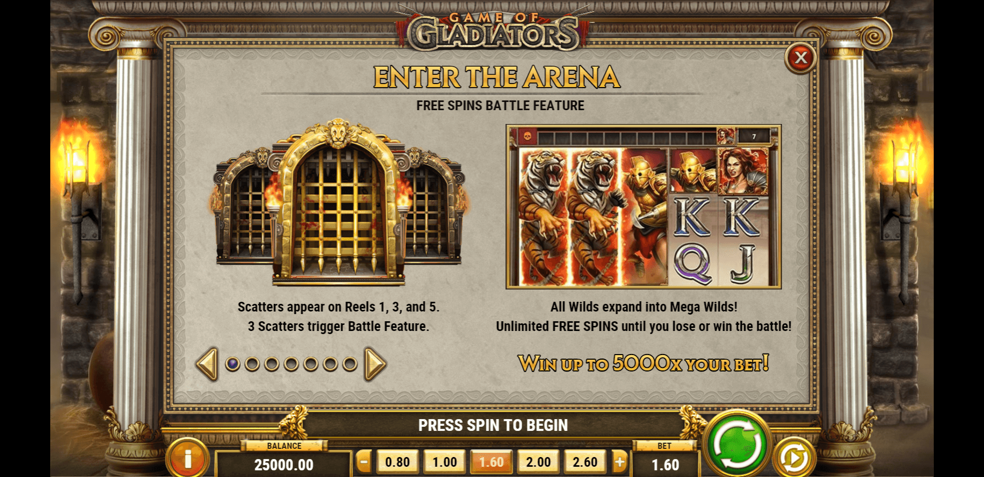 game of gladiators slot machine detail image 0