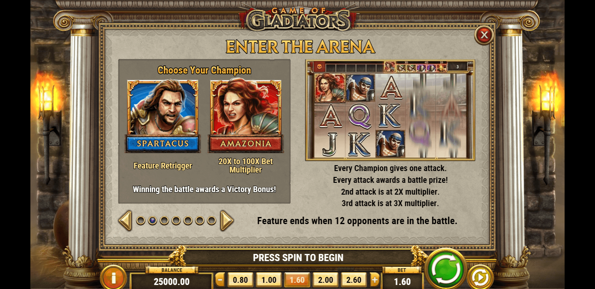 game of gladiators slot machine detail image 1
