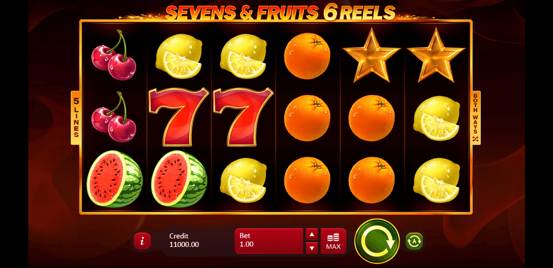 Sevens and Fruits 6 Reels slot play free