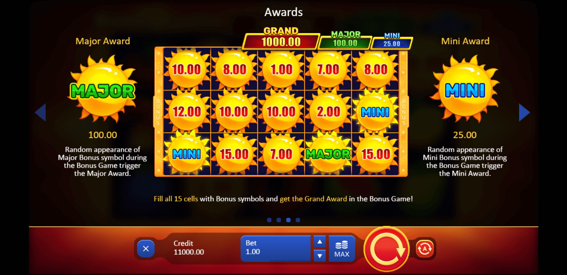 sunny fruits hold and win slot machine detail image 2