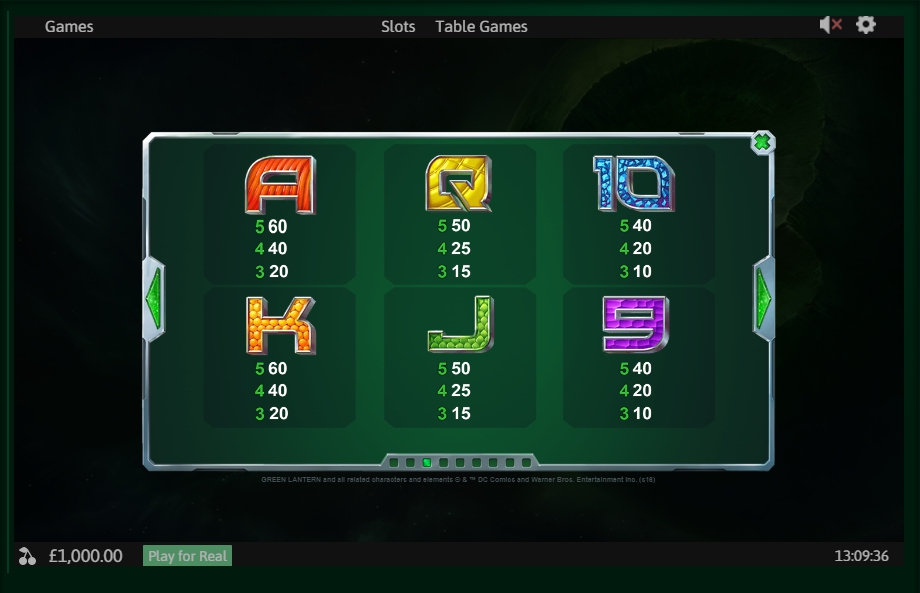 green lantern slot machine detail image 6