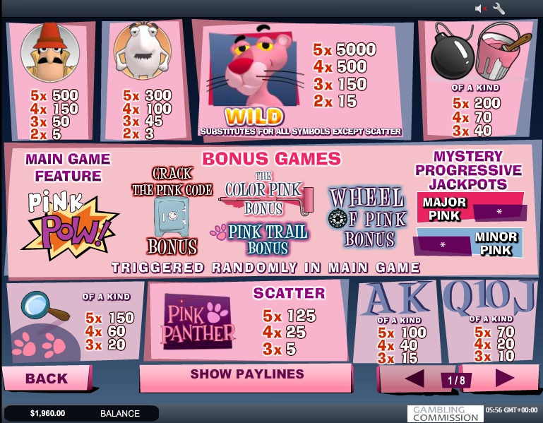 pink panther slot machine detail image 0