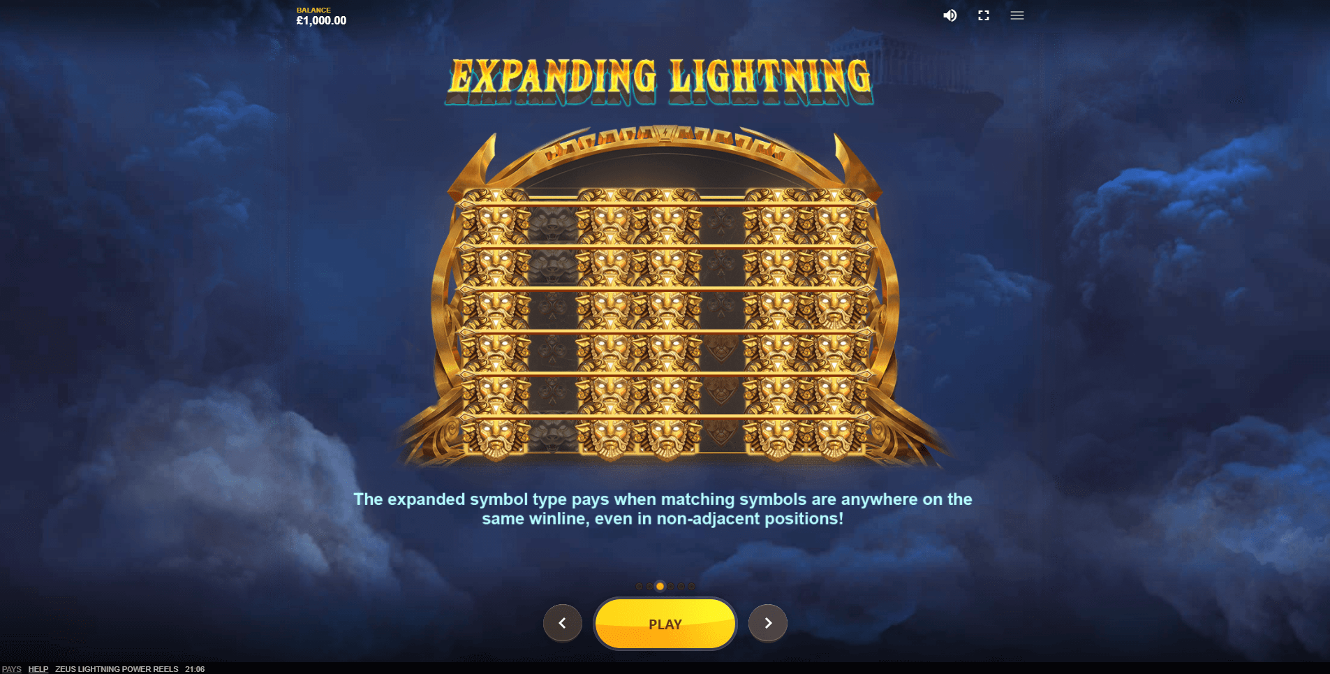 zeus lightning power reels slot machine detail image 1