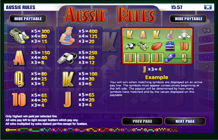aussie rules slot machine detail image 1