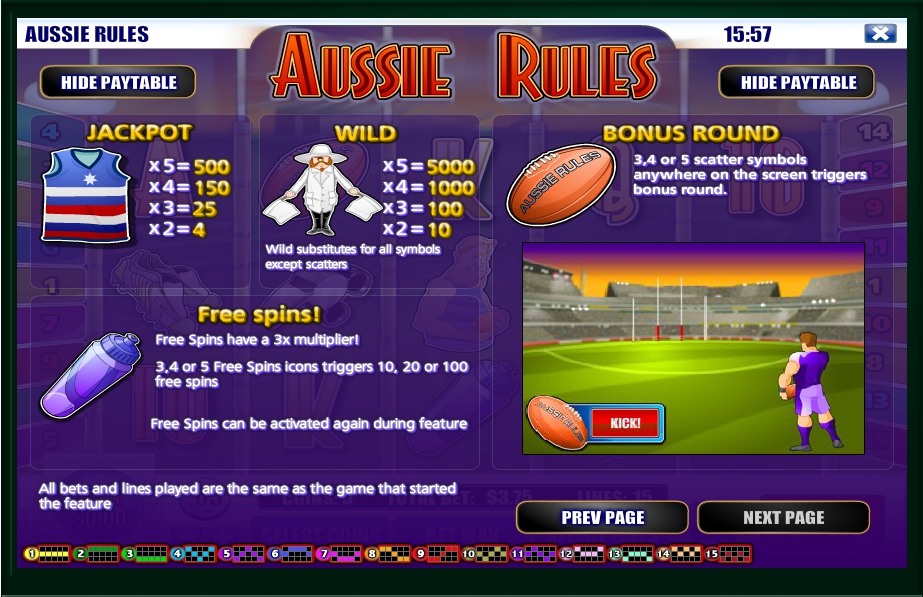 aussie rules slot machine detail image 0