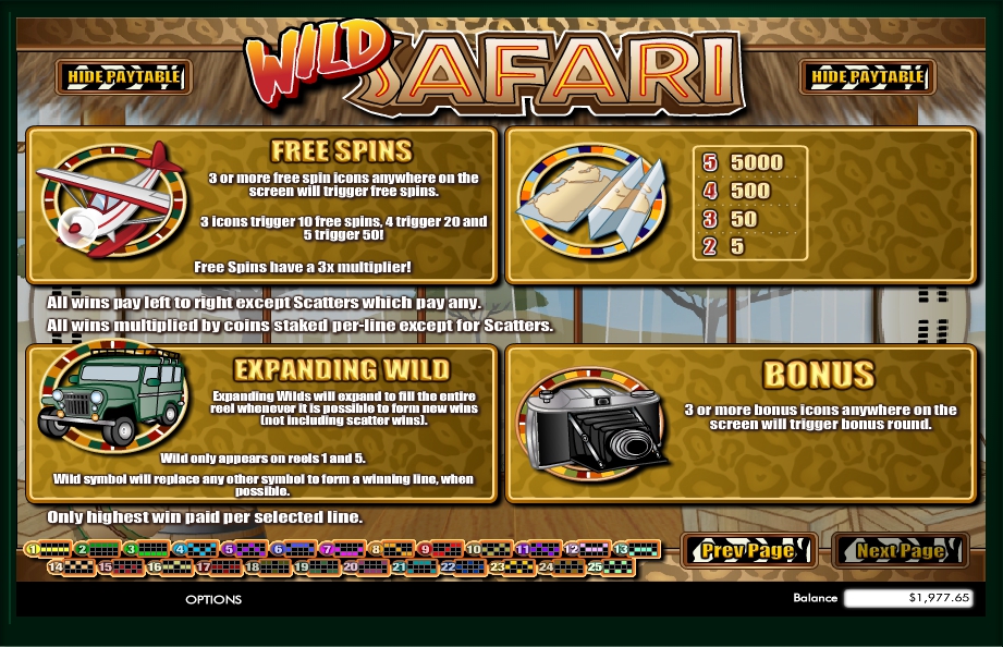 wild safari slot machine detail image 0