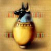 vessel with jackal head - secrets of horus