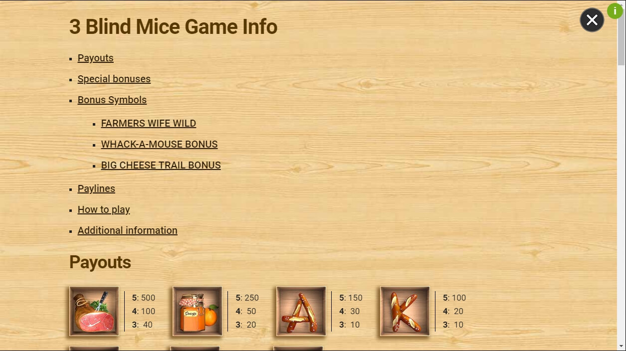 three blind mice slot machine detail image 5