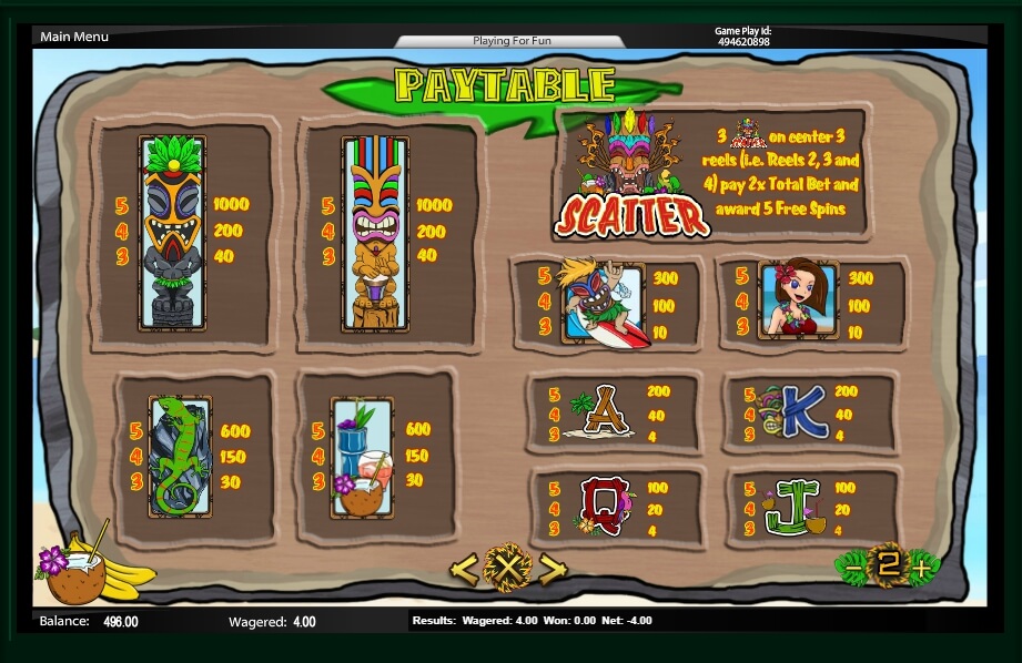 tiki treasures slot machine detail image 5